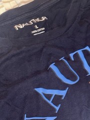 Nautica Navy Sailboat Graphic Logo Crew Neck Short Sleeve Cotton L