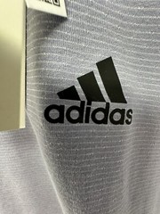Adidas M Axois Tee 2.0 Men Small Silver-Violet Pinstripes