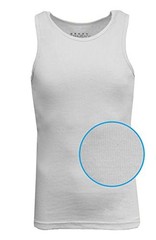 GALAXY BY HARVIC MENS HEAVY-WEIGHT RIBBED TANK TOP – SIZE: MEN L – WHITE