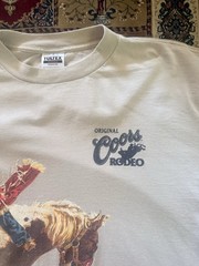 Vintage 1996 Coors Beer Cowboy Rodeo Wild West Tee Cream Colored Double Sided 2X
