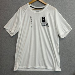 adidas Ultimate Tee White Black Logo Climalite Performance Casual Mens Size 2XL
