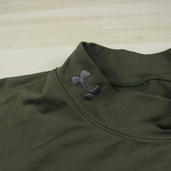 Under Armour Shirt Mens 2XL XXL Green Mock Cold Gear Fleece Long Sleeve