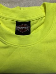 Harley Davidson Men’s Size Large Safety Yellow Short Sleeve T-Shirt Riding Hrg