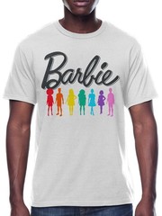 NEW Barbie White Fashionistas Rainbow t-shirt Men’s size XL Extra Large UniSex