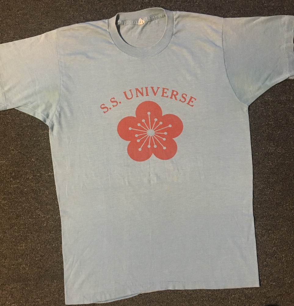 Vtg 70s S.S. Universe Sailboat Faded Shirt M Single Stitch USA Nautical Grunge