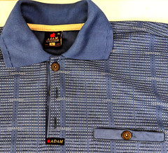 Long Sleeve Heavy Cotton Shirt Blue Mens ADAM Active Wear Large Made In Egypt