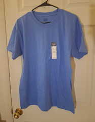 Athletic Works Men’s Blue Cotton Jersey Logo Crew Neck T-Shirt Short Sleeve M