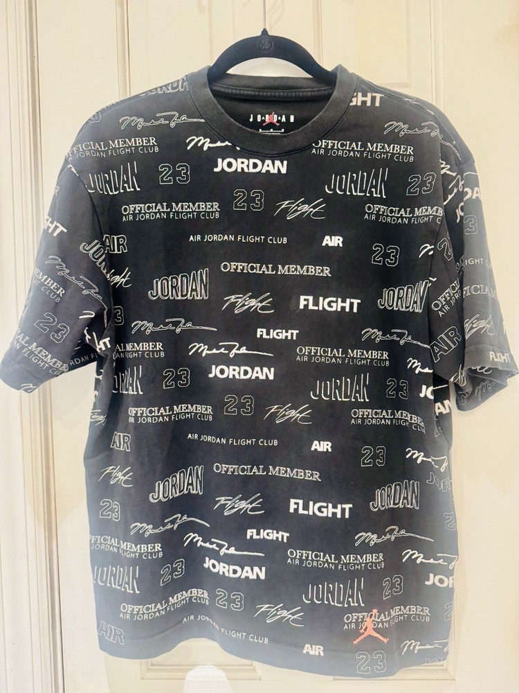 Jordan Flight Black Graphic Print Short Sleeve T-Shirt Men’s M