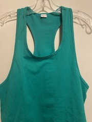 Mens size medium Slim Racerback Polyester blend stretchy silkie knit Green NWOT
