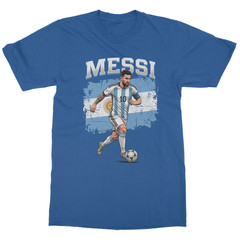 Argentina Soccer Shirt No 10 Football Fan Graphic Tee Royal Blue Unisex T-Shirt