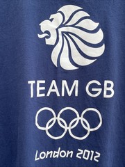 Adidas Team GB T Shirt Mens Medium London 2012 Olympics Blue Short Sleeve