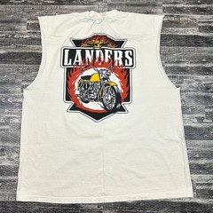 Landers Supply House Shirt Mens XXL Off White Ring Of Fire Sleeveless Tank