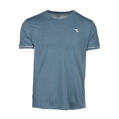 diadora Tennis Crew Neck Short Sleeve Athletic T-Shirt Mens Blue Casual Tops 180