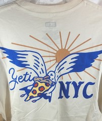 Yeti Short Sleeve T-Shirt NYC New York City Pizza Seagul – Ecru – Choose Size
