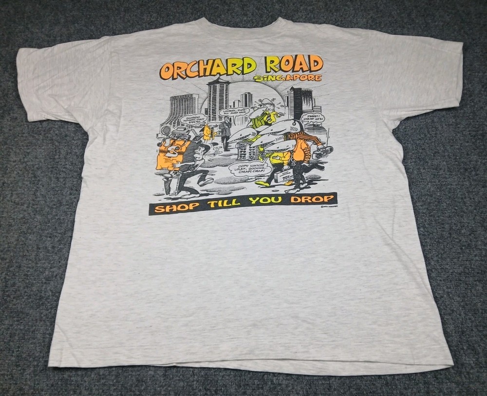 Vintage Singapore Tourist Novelty Art T Shirt Size XL Single Stitch 80’s 90’s