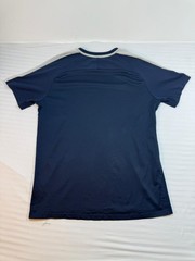 Nike Men’s Navy Blue Dri-FIT Short Sleeve T-Shirt White Swoosh Logo Size L
