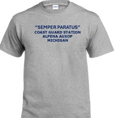 SEMPER PARATUS*COAST GUARD STATION BELLE ISLE* MICHIGAN*INDIVIDUAL PT SHIRT