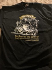 Vintage Vincent Motorcycles T Shirt XL Y2K Hanes Beefy T Black Shadow V Twin Tee