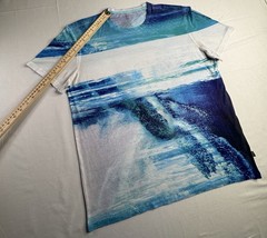 Calvin Klein Men’s Graphic Logo Crew Neck Short Sleeve T-Shirt Blue/White L