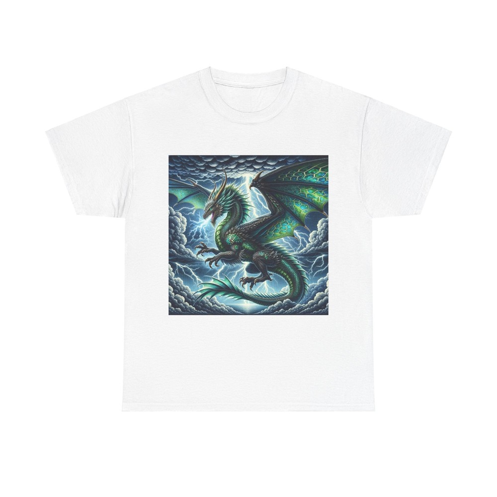 Unisex Adult T Shirt Dragon Art Thunderstorm Fantasy Illustration
