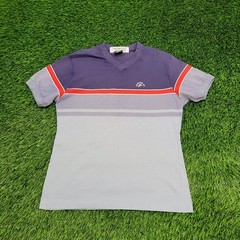 Vintage 80s MOD Shirt S/M 18×24 Colorblock Cropped USA
