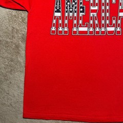 Vintage 90s America T Shirt Mens XL Red Patriotic USA Flag Graphic Tultex Tee