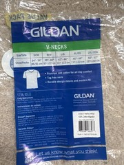 Gildan V-Necks Undershirt Mens Size Large White Cotton Tag Free 6 Pack T Shirts