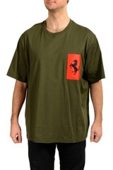 Scuderia Ferrari Men’s Olive Label Pocket Short Sleeve T-Shirt US 2XL IT 56