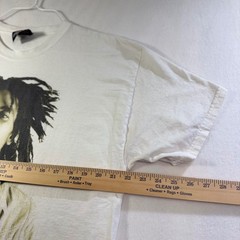 Zion Rootswear Bob Marley Graphic T-Shirt White 1X Reggae Portrait 2003 Vintage