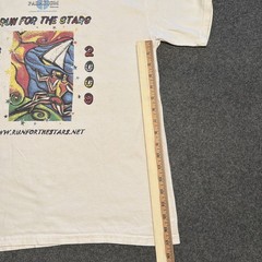 2009 Running Shirt Sz M Run For The Stars Double Sided Graphic Colorful Rainbow