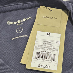 NWT Goodfellow & Co Mens Size M Blue Relaxed Fit T-shirt Short Sleeves Crew Neck