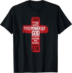 NEW LIMITED Romans 1:16 Bible Verse Religion Jesus Cross Christian Gift T-Shirt