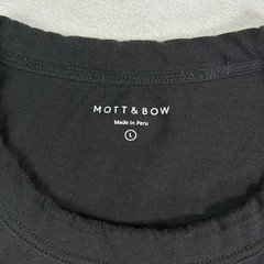 Mott & Bow The Driggs Men’s Large T-Shirt Black Crew Neck 100% Combed Cotton Tee