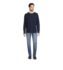 George Men’s Long Sleeve Navy Blue Stretch T-Shirt Size S (34-36) Chest 36″ NWT