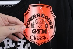 Deadstock Vintage Y2K Powerhouse Gym Mens Small Spell Out Bodybuilder T-Shirt