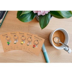 5PCS Flower Keychain Charms with Thank You for Helping Me Grow Cards Teacher …