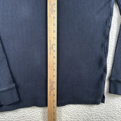 Flint And Tinder Shirt Mens Large Waffle Thermal Henley Long Sleeve Navy Blue
