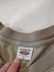 Vintage Quiksilver Khaki Short-Sleeve Tee w/ Sm. Logo Front / Lg. Logo Back – XL