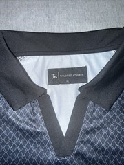 Retro Open Collar Polo In Square Geo Print XL -Brand- Tailored Athlete
