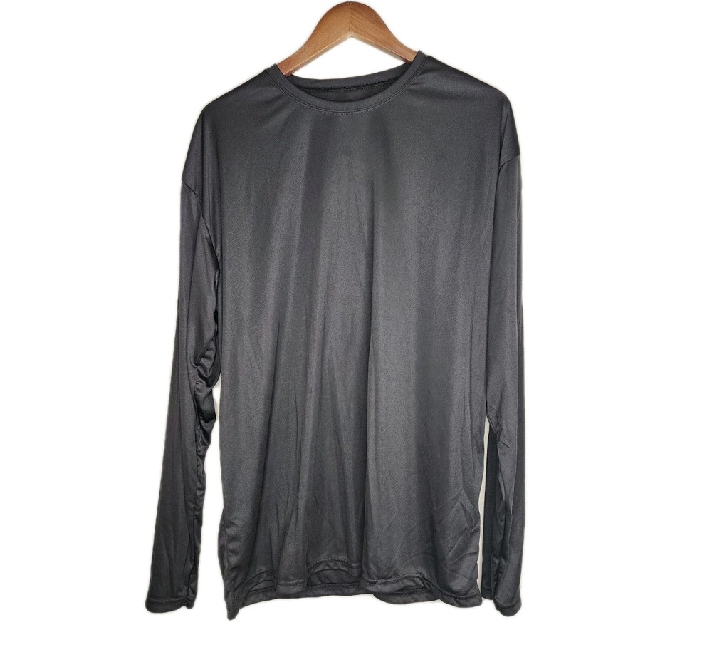 A4 Long Sleeve Cooling Performance Crew Shirt in Black Size XL