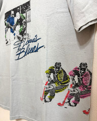 Vintage 90s St Louis Blues T-Shirt XL 1991 Wrap Around Neon Single Stitch NHL