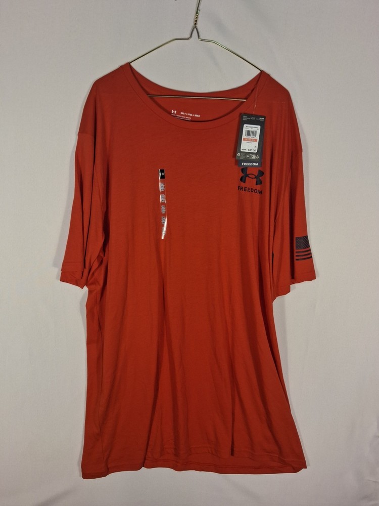 Under Armour Men’s 3XLT Orange Freedom Flag Loose Fit T-Shirt