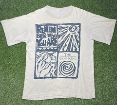 Vintage 90s The Lion King Simba Remember Who You Are Shirt Size XL Beige Green