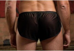 Mens Extreme Mesh Shorts with Large Split Sides Medium, Black