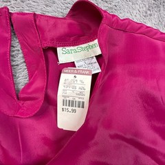 Vintage 90s Sara Stephen Satin Blouse Magenta Pink NWT Meier Frank Womens L