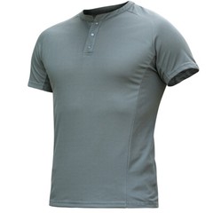 Outdoor Men’s Henry Collar Short Sleeve Shirts Waffle Quick dry Casual T-Shirts