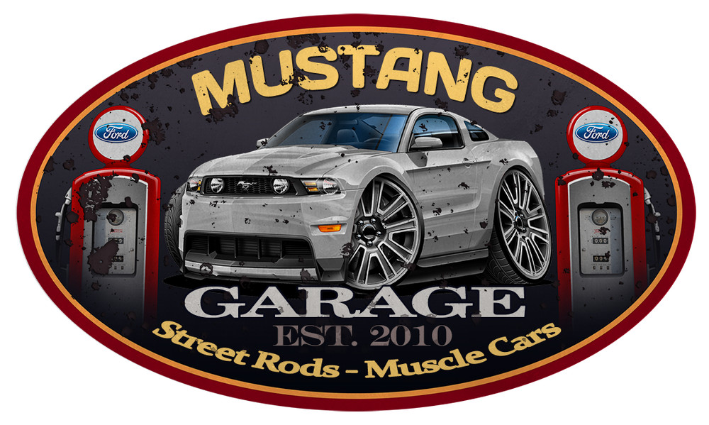 2010 2011 Ford Mustang Coupe Garage Sign Wall Art Graphic Sticker