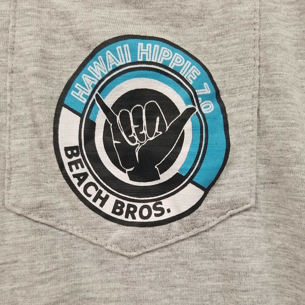 BEACH BROS HAWAII HIPPIE 7.0 T-SHIRT MEN’S XL PULLOVER SHORT SLEEVE GRAY