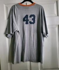 Vtg Y2K Old Navy 43 T-Shirt Men’s XL Gray Ringer Collar Made In USA