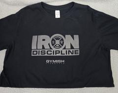 Iron Discipline Gymish Lifestyle Standard Barbell Print Work Shirt Black XL